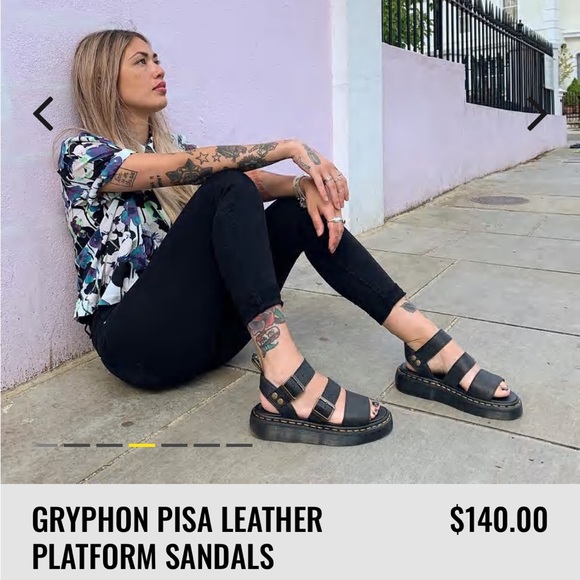 DR. MARTENS GRYPHON PISA LEATHER PLATFORM SANDALS - Picture 4 of 6